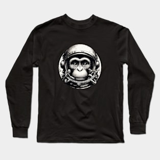 Astronaut Monkey wearing space helmet, meditate Long Sleeve T-Shirt